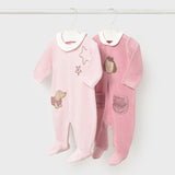 Set X2 Pijama Bebé Niña Rosado Mayoral