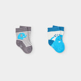 Medias X2 Bebé Niño Azul Boboli