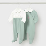 Set X2 Mameluco Bebé Niña Verde Mayoral
