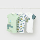 Set X3 Mamelucos Bebé Niño Verde Mayoral