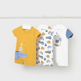 Set X3 Mamelucos Bebé Niño Amarillo Mayoral