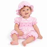 Mameluco y Gorro Bebé Niña Rosado Bordino