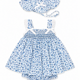 Vestido Bebé Niña Azul Bordino