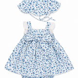 Vestido Bebé Niña Azul Bordino