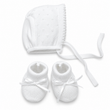 Conjunto Gorro-Patín Bebé Niña Bebita Blanco