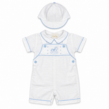 Conjunto Mameluco Bebé Niño Blanco Bordino