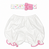 Conjunto Vestido Bebé Niña Beige con Rosado Bordino