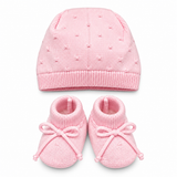 Conjunto Gorro-Patín Bebé Niña Bebita Rosado