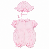 Mameluco y Gorro Bebé Niña Rosado Bordino