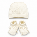Conjunto Gorro-Patín Bebé Niño Bebita Beige