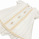 Vestido Bebé Niña Beige Bordino
