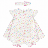 Conjunto Vestido Bebé Niña Beige con Rosado Bordino