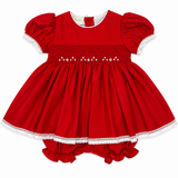 Vestido Bebé Niña Rojo Bordino