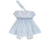 Vestido Bebé Niña Azul Bordino