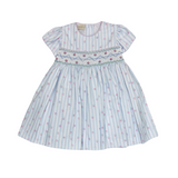 Vestido Bebé Niña Azul Bordino