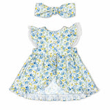Vestido Bebé Niña Azul Bordino