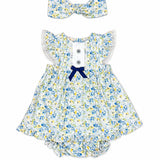 Vestido Bebé Niña Azul Bordino
