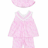 Conjunto Asoleador Bebé Niña Rosado Bordino