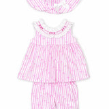 Conjunto Asoleador Bebé Niña Rosado Bordino
